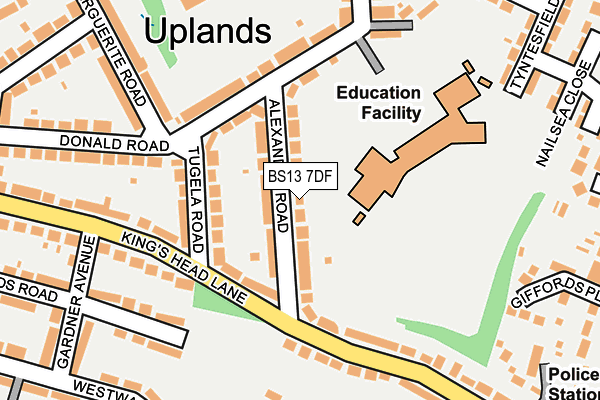 BS13 7DF map - OS OpenMap – Local (Ordnance Survey)