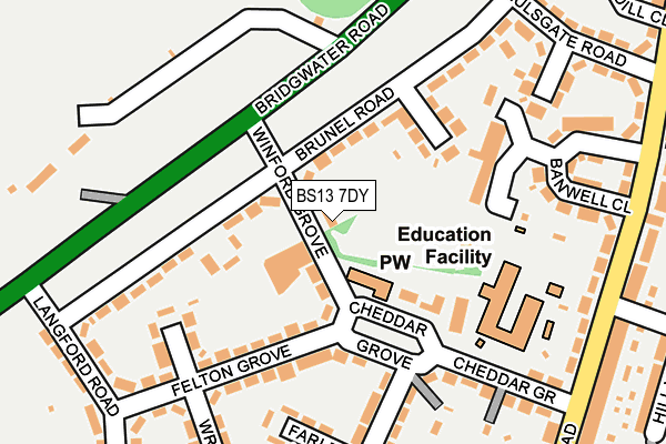 BS13 7DY map - OS OpenMap – Local (Ordnance Survey)