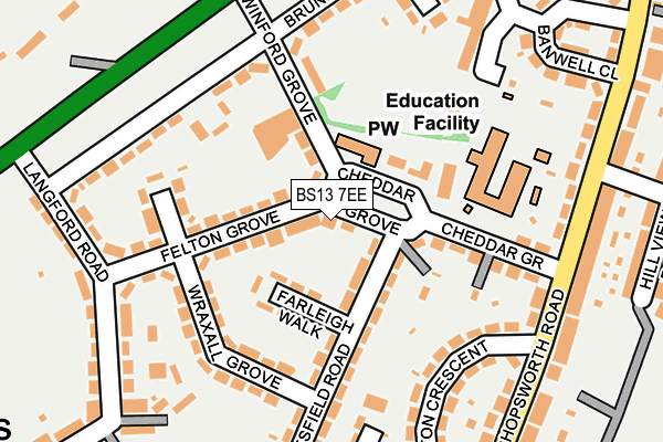 BS13 7EE map - OS OpenMap – Local (Ordnance Survey)