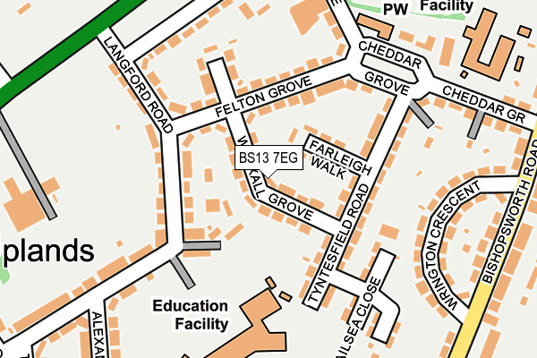 BS13 7EG map - OS OpenMap – Local (Ordnance Survey)