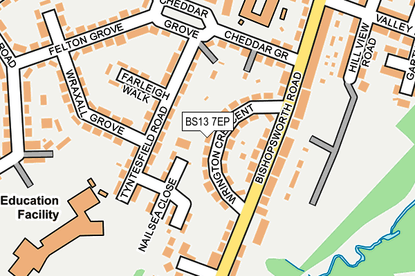 BS13 7EP map - OS OpenMap – Local (Ordnance Survey)