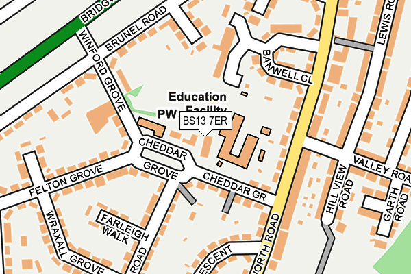 BS13 7ER map - OS OpenMap – Local (Ordnance Survey)
