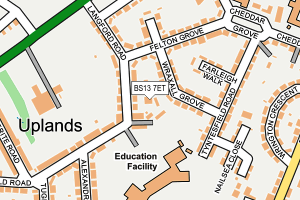 BS13 7ET map - OS OpenMap – Local (Ordnance Survey)