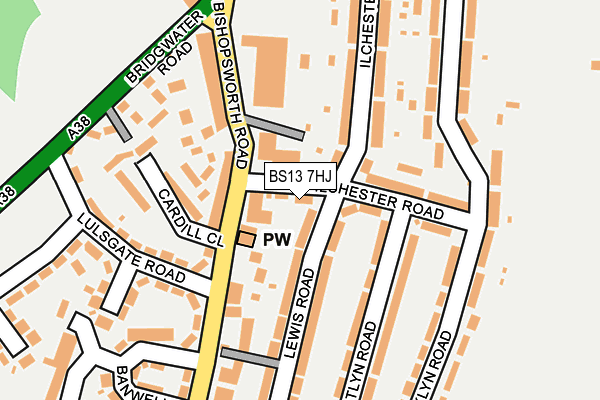 BS13 7HJ map - OS OpenMap – Local (Ordnance Survey)