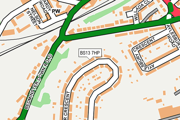 BS13 7HP map - OS OpenMap – Local (Ordnance Survey)