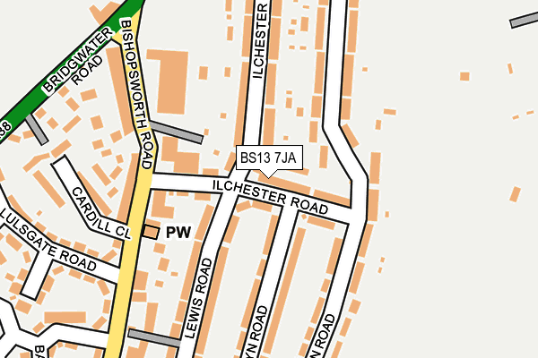 BS13 7JA map - OS OpenMap – Local (Ordnance Survey)