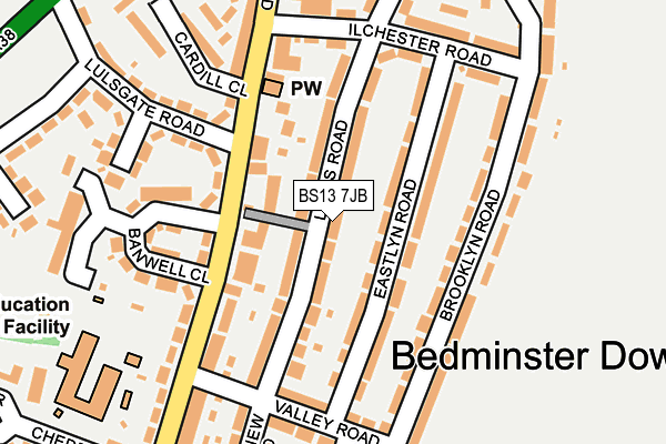 BS13 7JB map - OS OpenMap – Local (Ordnance Survey)