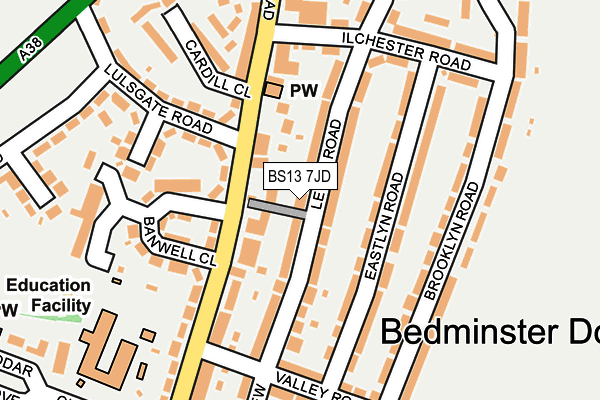 BS13 7JD map - OS OpenMap – Local (Ordnance Survey)