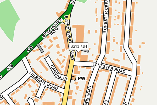 BS13 7JH map - OS OpenMap – Local (Ordnance Survey)