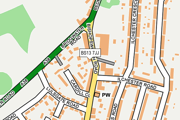 BS13 7JJ map - OS OpenMap – Local (Ordnance Survey)
