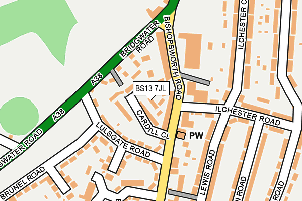 BS13 7JL map - OS OpenMap – Local (Ordnance Survey)