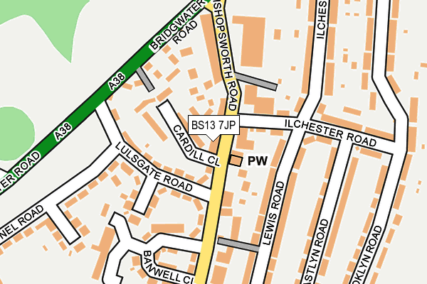 BS13 7JP map - OS OpenMap – Local (Ordnance Survey)