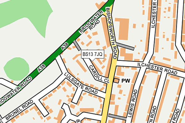 BS13 7JQ map - OS OpenMap – Local (Ordnance Survey)