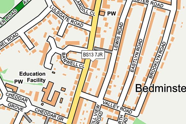 BS13 7JR map - OS OpenMap – Local (Ordnance Survey)