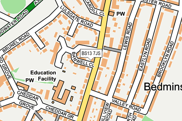 BS13 7JS map - OS OpenMap – Local (Ordnance Survey)