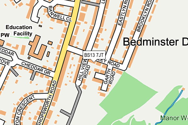 BS13 7JT map - OS OpenMap – Local (Ordnance Survey)