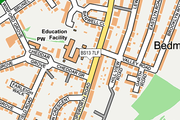 BS13 7LF map - OS OpenMap – Local (Ordnance Survey)