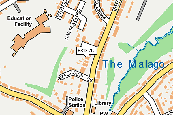 BS13 7LJ map - OS OpenMap – Local (Ordnance Survey)