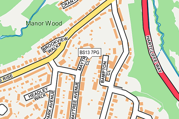 BS13 7PG map - OS OpenMap – Local (Ordnance Survey)