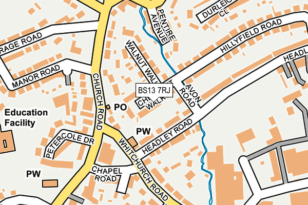 BS13 7RJ map - OS OpenMap – Local (Ordnance Survey)