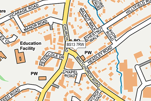 BS13 7RW map - OS OpenMap – Local (Ordnance Survey)