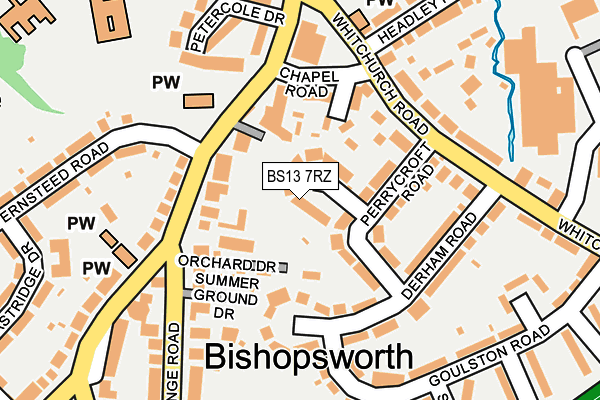 BS13 7RZ map - OS OpenMap – Local (Ordnance Survey)