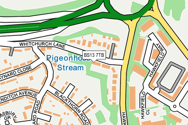 BS13 7TB map - OS OpenMap – Local (Ordnance Survey)