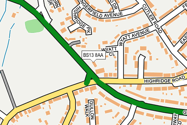 BS13 8AA map - OS OpenMap – Local (Ordnance Survey)