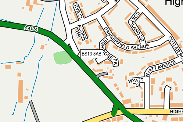 BS13 8AB map - OS OpenMap – Local (Ordnance Survey)