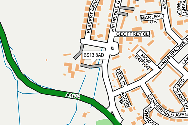 BS13 8AD map - OS OpenMap – Local (Ordnance Survey)