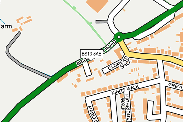 BS13 8AE map - OS OpenMap – Local (Ordnance Survey)