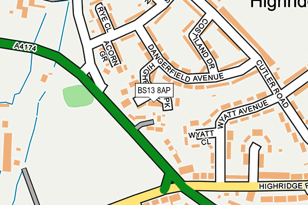 BS13 8AP map - OS OpenMap – Local (Ordnance Survey)