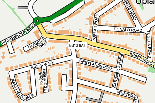 BS13 8AT map - OS OpenMap – Local (Ordnance Survey)