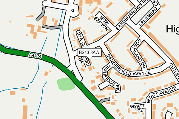 BS13 8AW map - OS OpenMap – Local (Ordnance Survey)