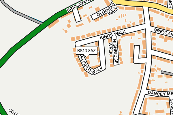 BS13 8AZ map - OS OpenMap – Local (Ordnance Survey)