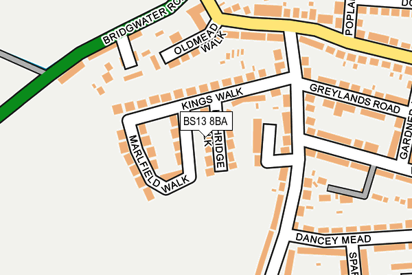 BS13 8BA map - OS OpenMap – Local (Ordnance Survey)