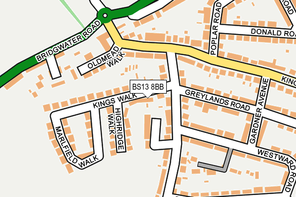 BS13 8BB map - OS OpenMap – Local (Ordnance Survey)