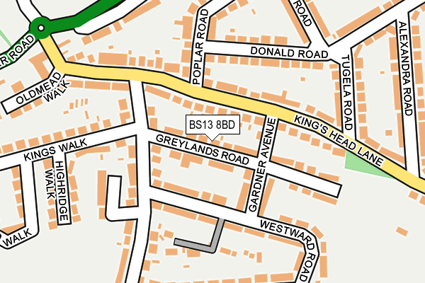 BS13 8BD map - OS OpenMap – Local (Ordnance Survey)