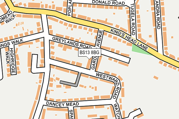 BS13 8BG map - OS OpenMap – Local (Ordnance Survey)