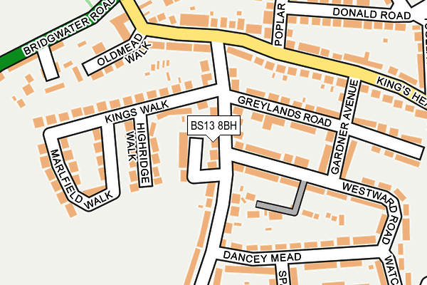 BS13 8BH map - OS OpenMap – Local (Ordnance Survey)