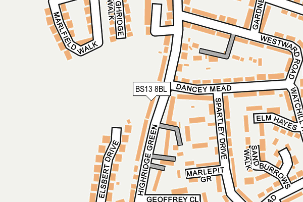 BS13 8BL map - OS OpenMap – Local (Ordnance Survey)