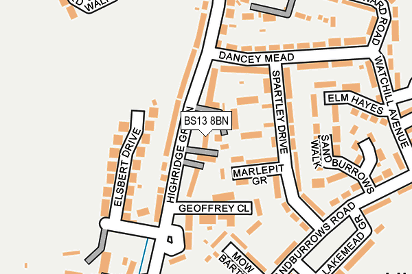 BS13 8BN map - OS OpenMap – Local (Ordnance Survey)