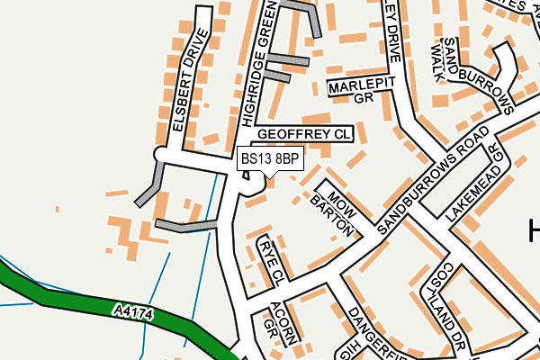BS13 8BP map - OS OpenMap – Local (Ordnance Survey)