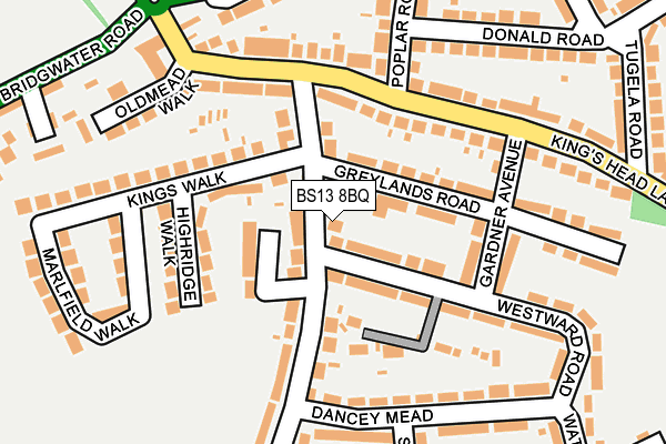 BS13 8BQ map - OS OpenMap – Local (Ordnance Survey)