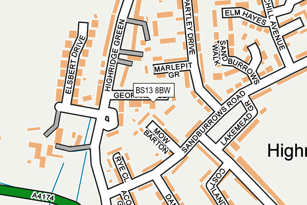 BS13 8BW map - OS OpenMap – Local (Ordnance Survey)