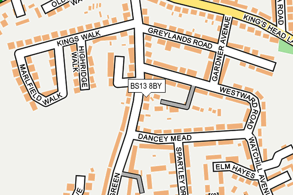 BS13 8BY map - OS OpenMap – Local (Ordnance Survey)