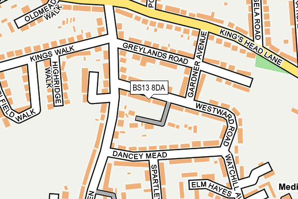 BS13 8DA map - OS OpenMap – Local (Ordnance Survey)