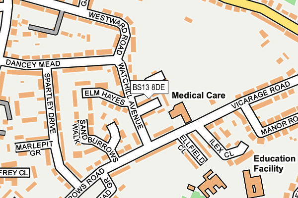 BS13 8DE map - OS OpenMap – Local (Ordnance Survey)