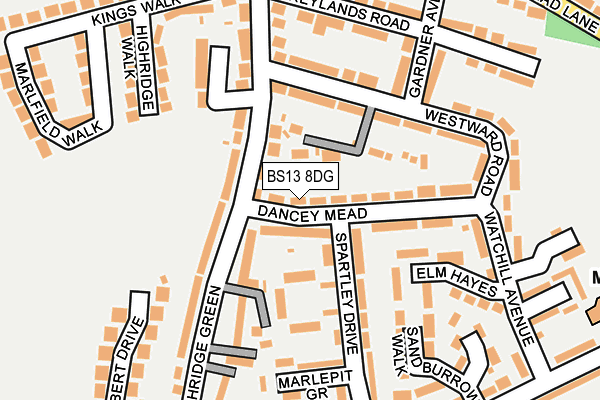 BS13 8DG map - OS OpenMap – Local (Ordnance Survey)