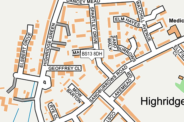 BS13 8DH map - OS OpenMap – Local (Ordnance Survey)